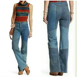 Free People Alissa's Patchwork Flare Jeans Size 27